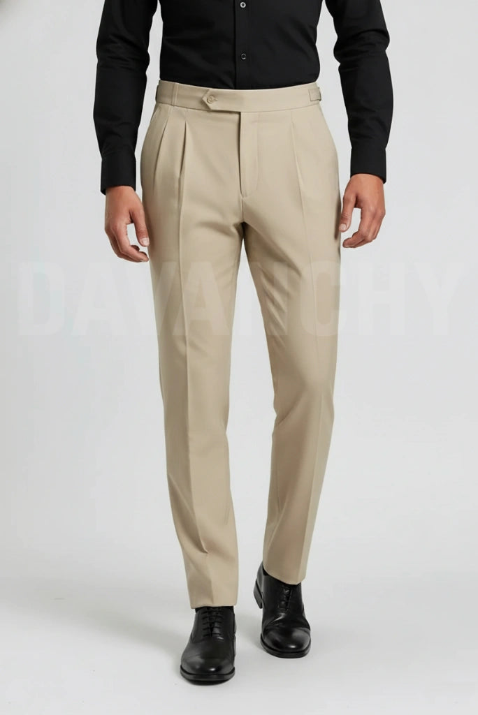 Men Front Pleated Gurkha Pant-Front