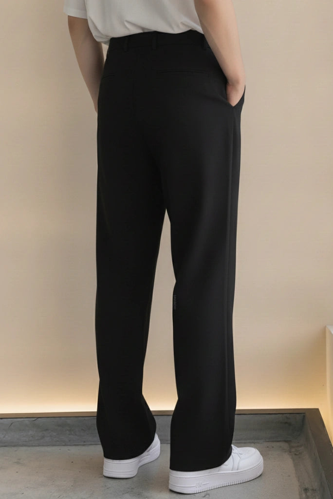 Relaxed Fit Black Trouser-Back