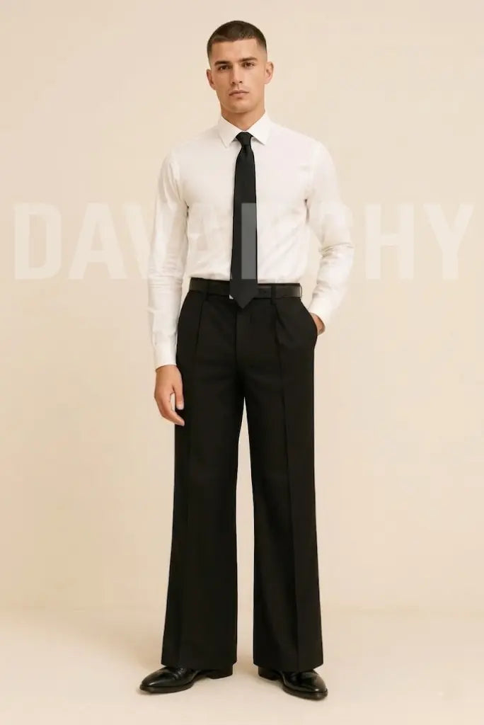 Men Black Designer Formal Bootcut Pant for Men-Front