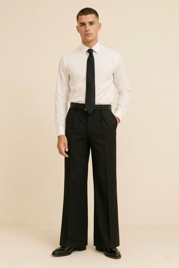 Stylish Black Flared Pant Men-Back