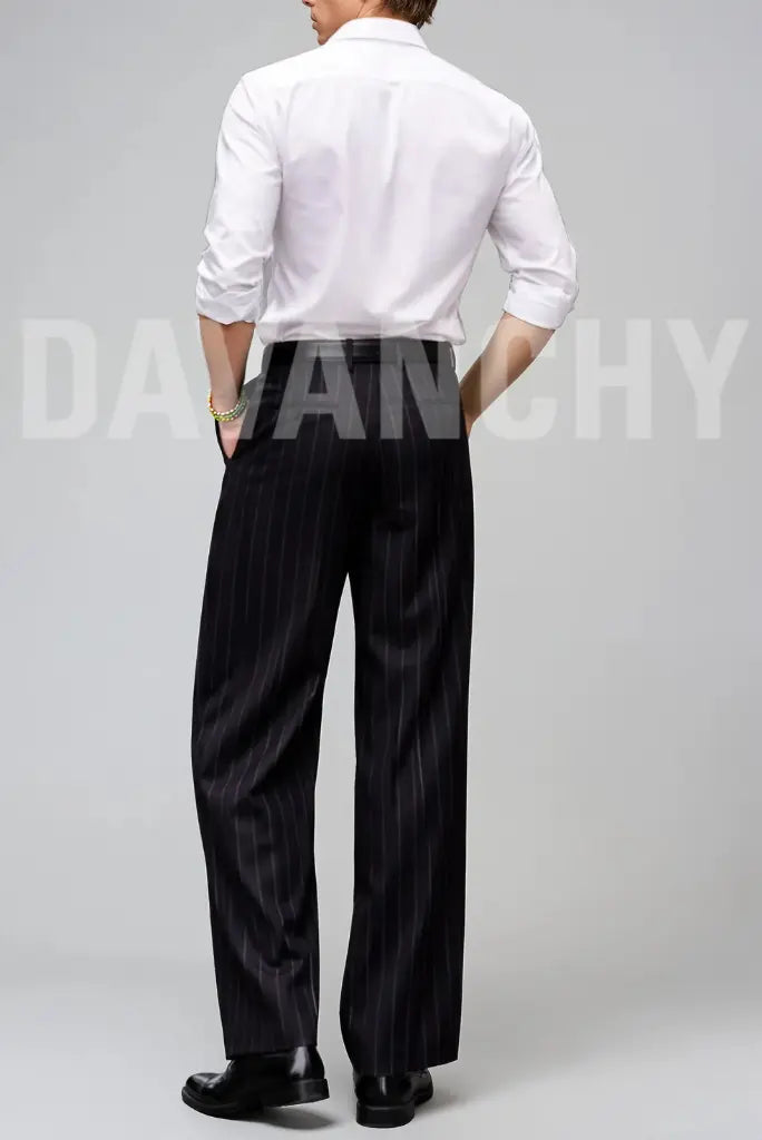 Stylish party wear black lining wear pant  by Davanchy-Back