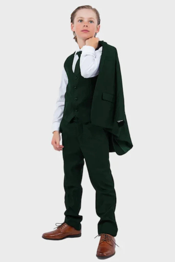BoyDarkGreenSuit-Front