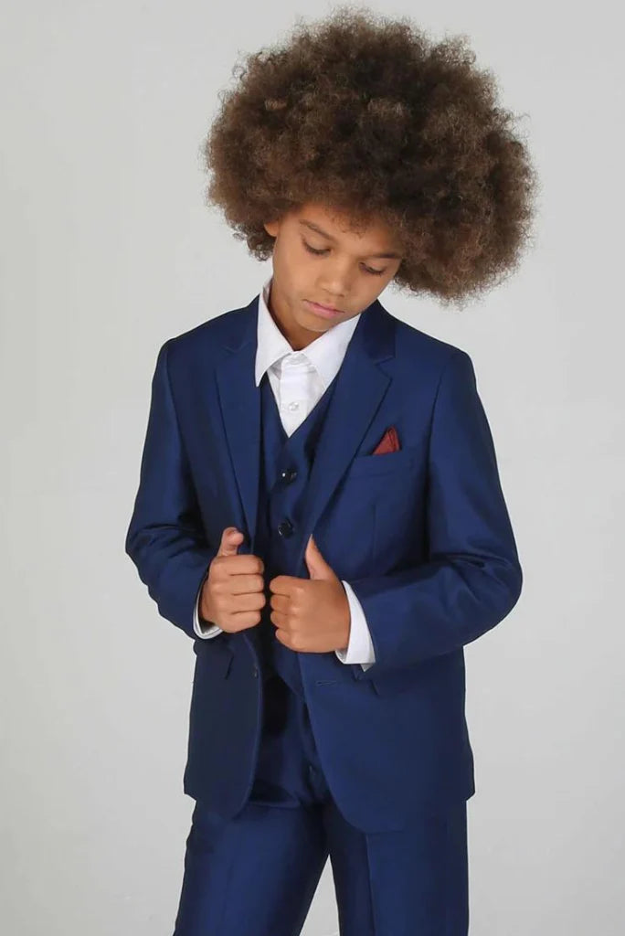 Three piece navy blue suit