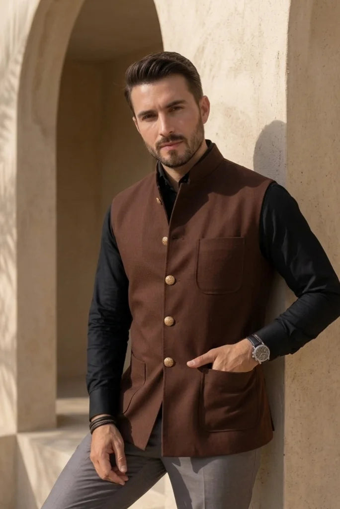 Dark Rust Jacket For Men Full Front