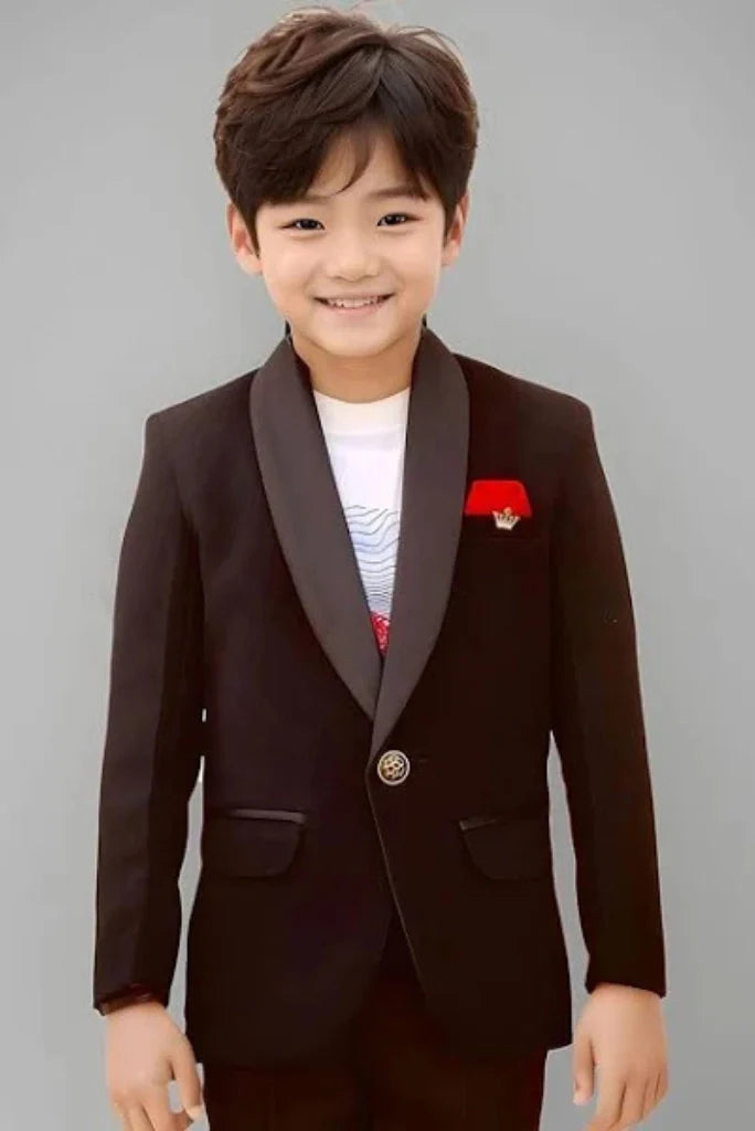 Kids brown blazer -front
