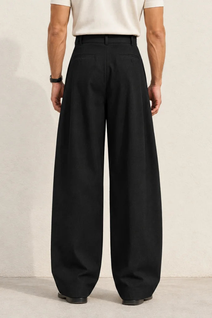 Men’s Black Wide-leg Trouser  Back