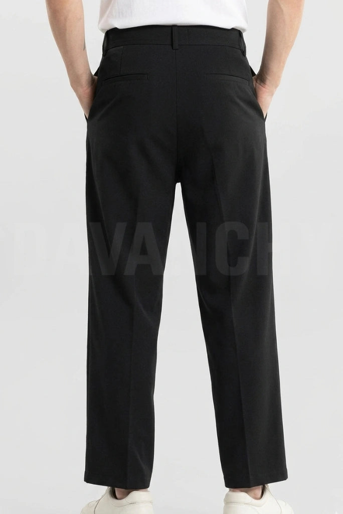 Elegant Black Minimal Style Pant-Back