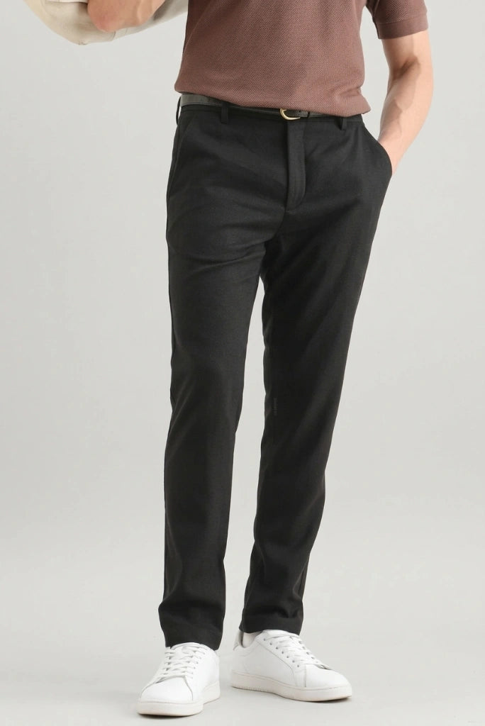 Premium Black Casual Pant-Front