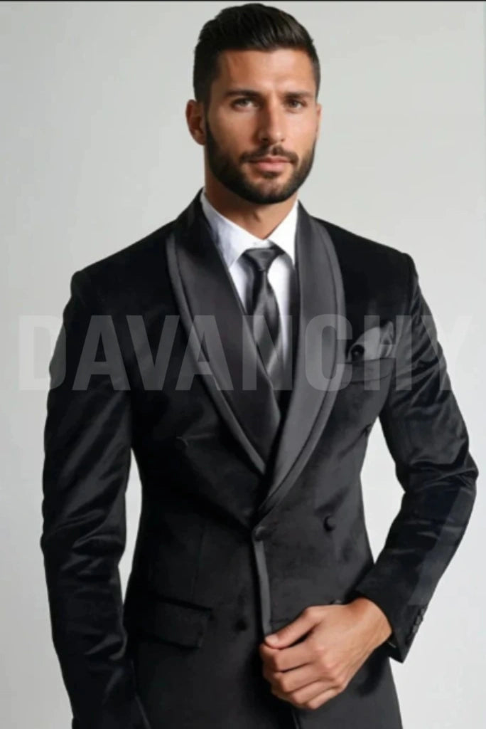 Premium Velvet Reception Blazer-Front