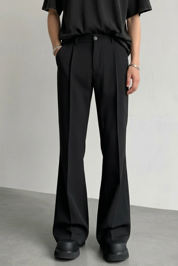Black Bootcut Trouser for Men-Front