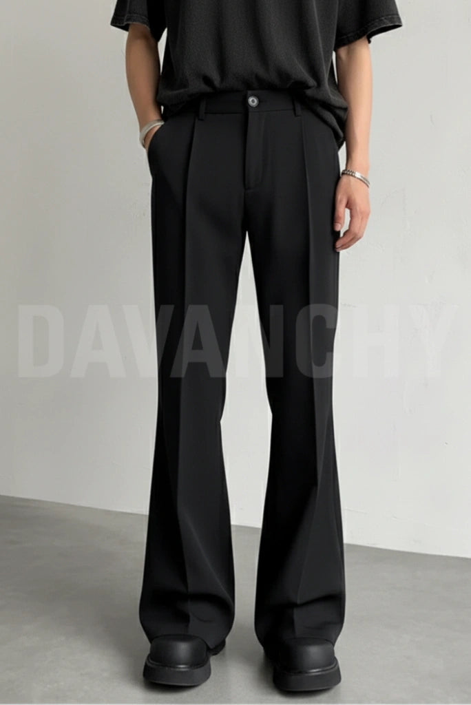 Stylish flare leg bootcut pants men-Front