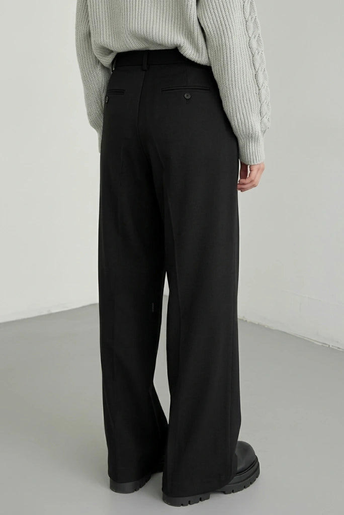 Stylish Black Flare Leg Trouser-Back