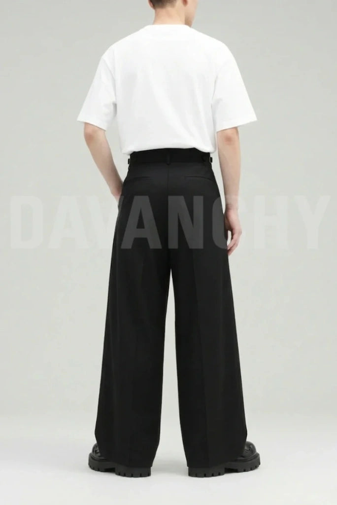 Summer Vacation Travel Wear Bootcut Black Pant-Back