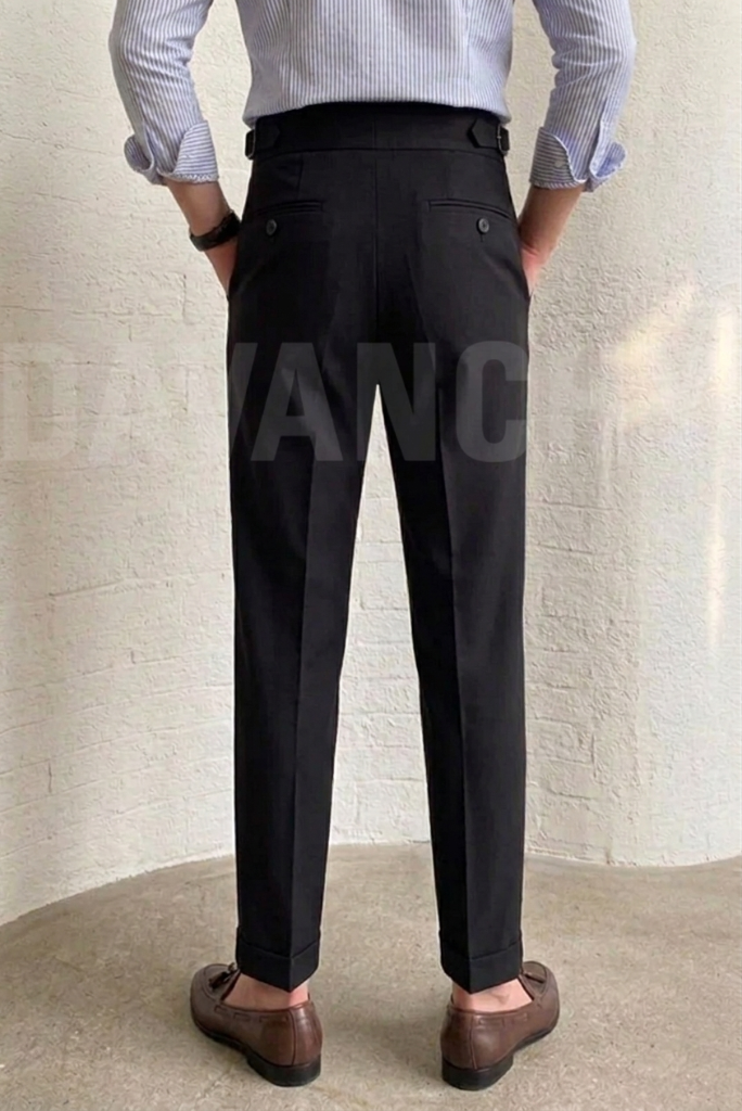 Black Gurkha Pant Men-Back