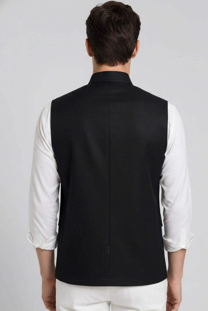 Premium Black Hunter Jacket India-Back