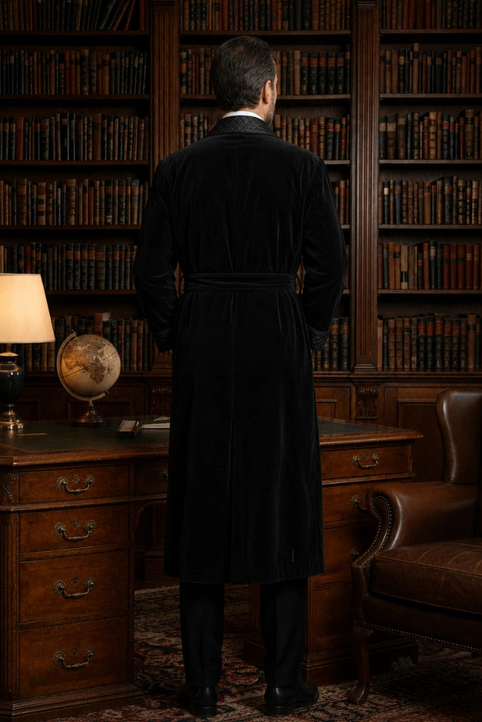 Black Long Dinner Jacket for Men-Back