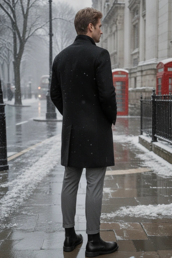 Winter Overcoat Men-Back