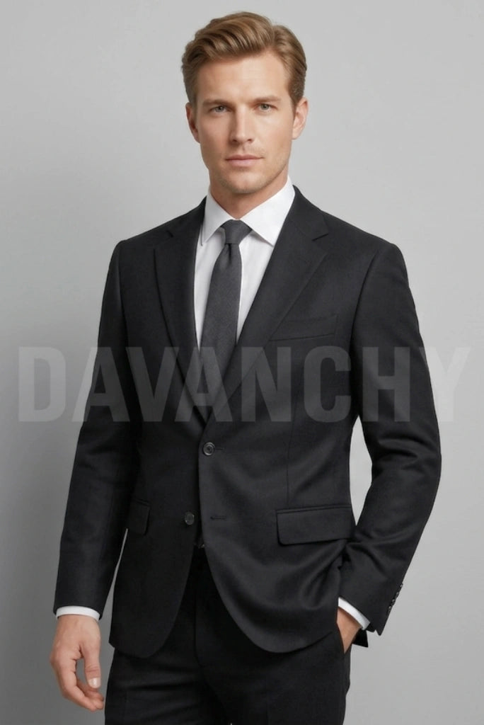 Black dinner blazer for men-Front