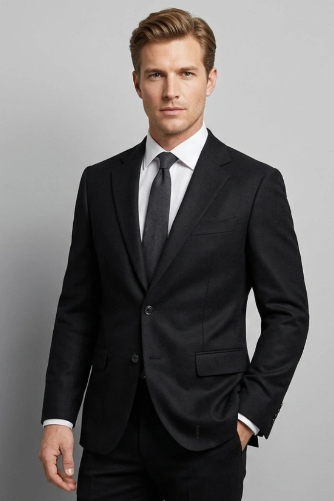 Black Wedding Coat for Men-Front