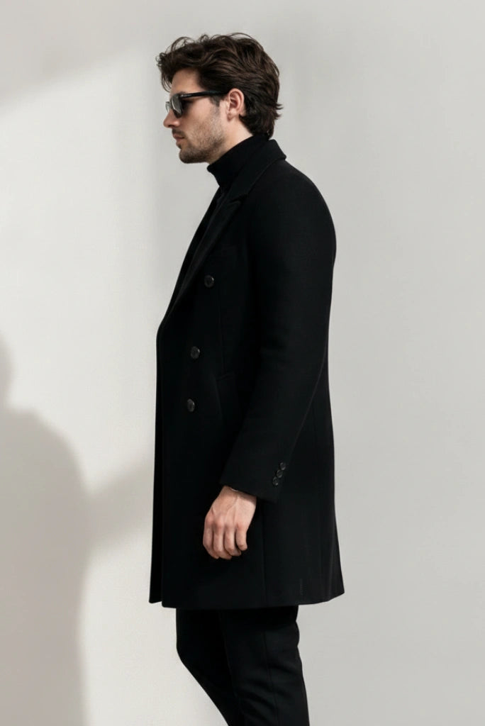 Custom Made Long Overcoat for Men-Side 