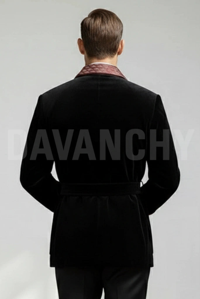 Wedding and Business Wear Formal Velvet Smoking Jacket-Back