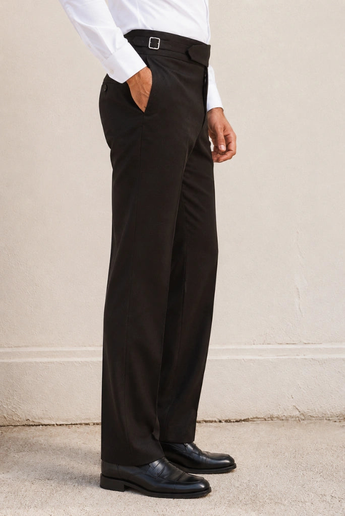 Dark Brown Formal Pants Men-Side