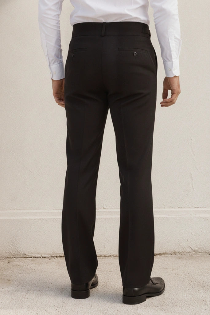 Men Formal Trousers High Waist Pants-Back