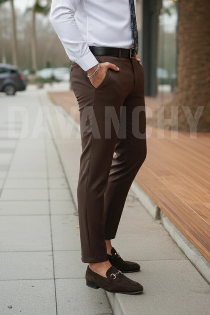 Men Premium Stylish Wedding Wear Classic Trousers-Side