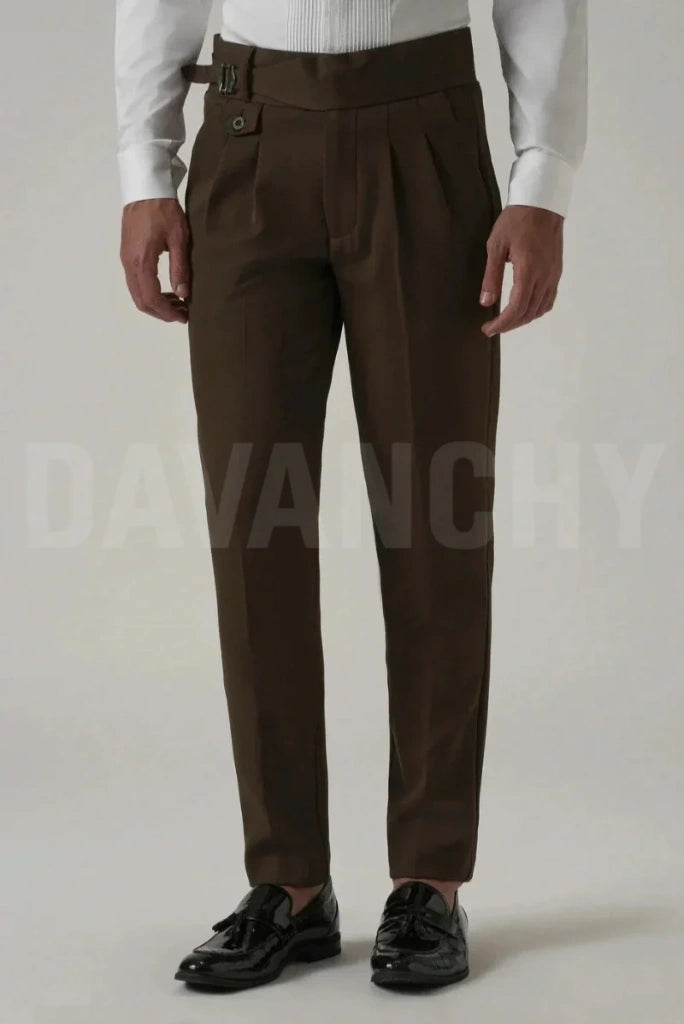 Men Brown Italian Pant-Front