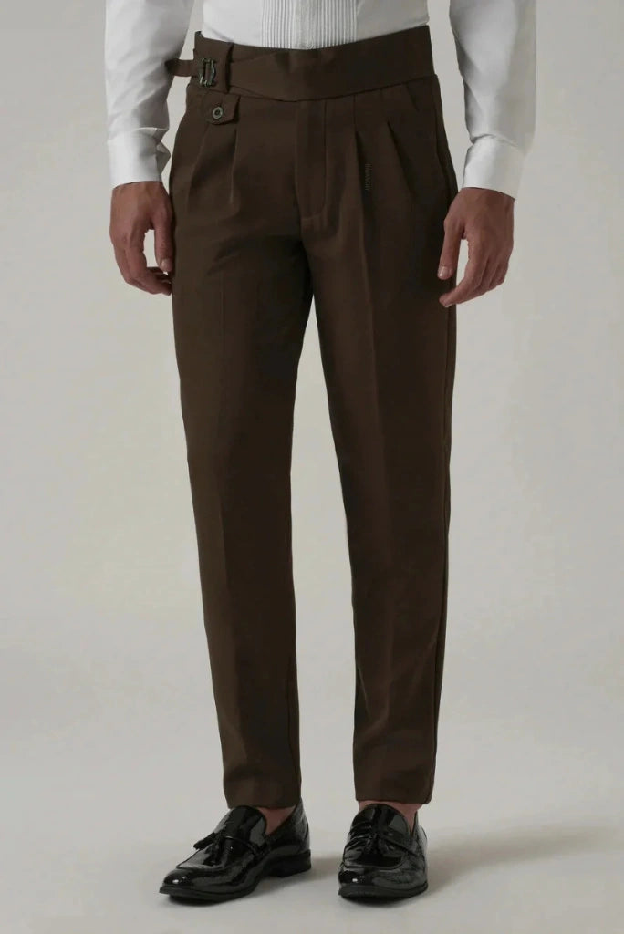 Men Brown Gurkha Italian Pant-Front