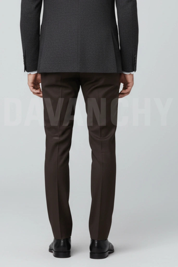 Premium Brown Formal Pant for Men-Back