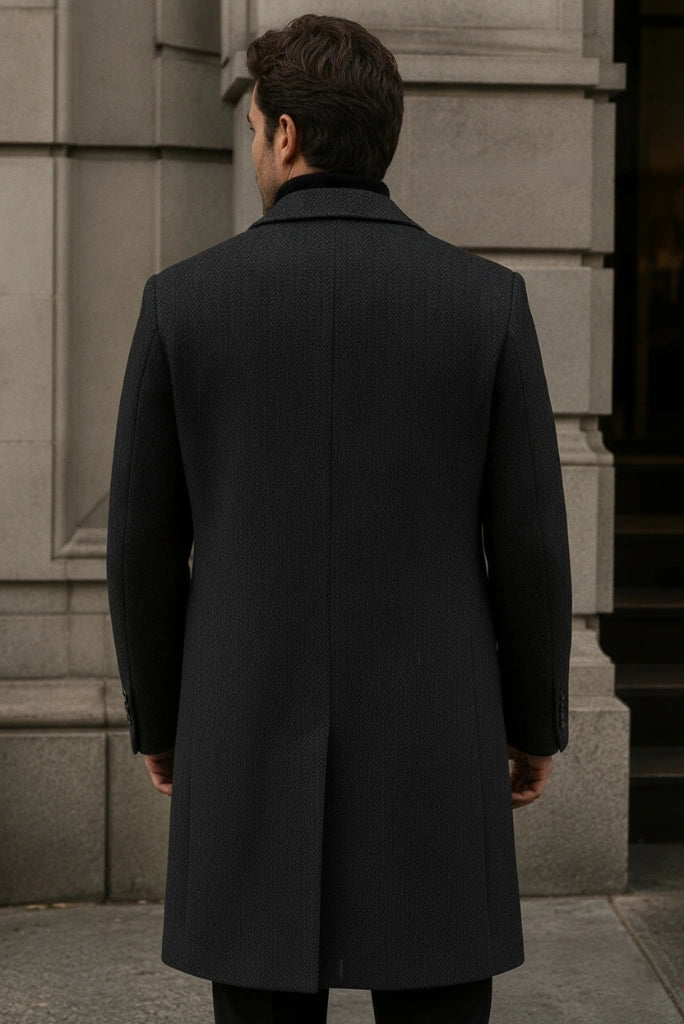 Tweed Overcoat Men-Back