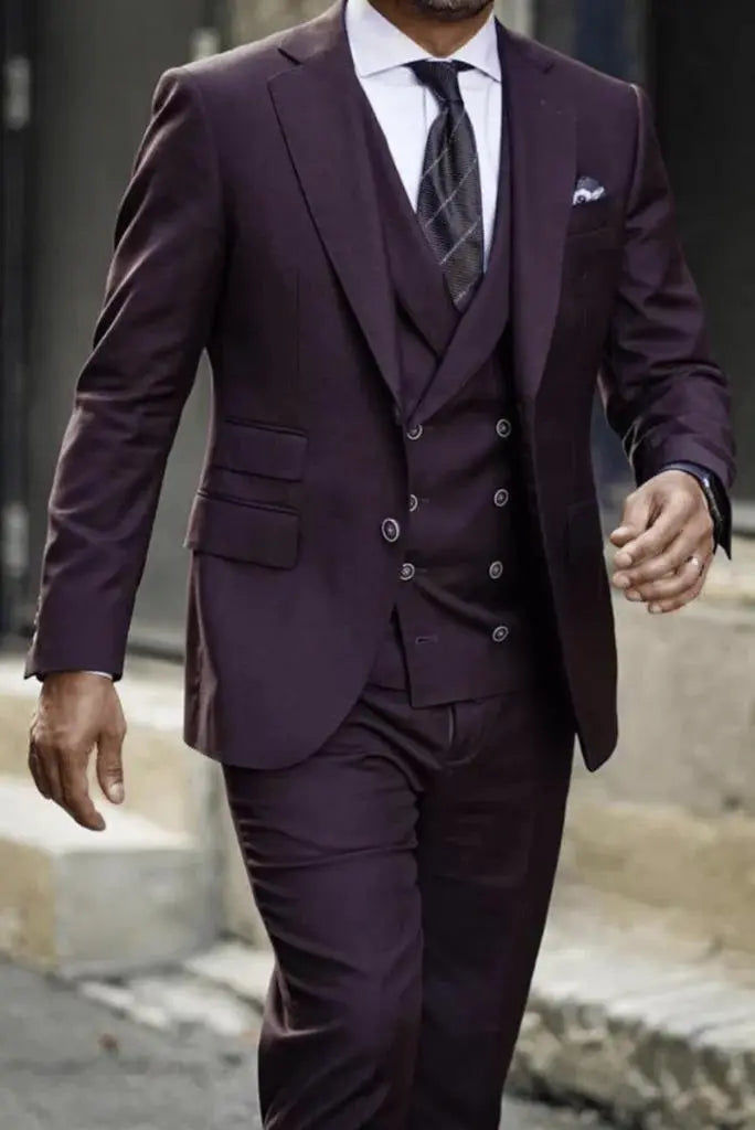 MenDarkPurplethreePieceSuits-front