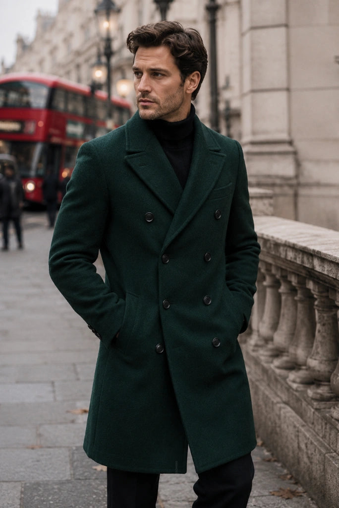 Emerald Green Double Breasted Blazer-Front
