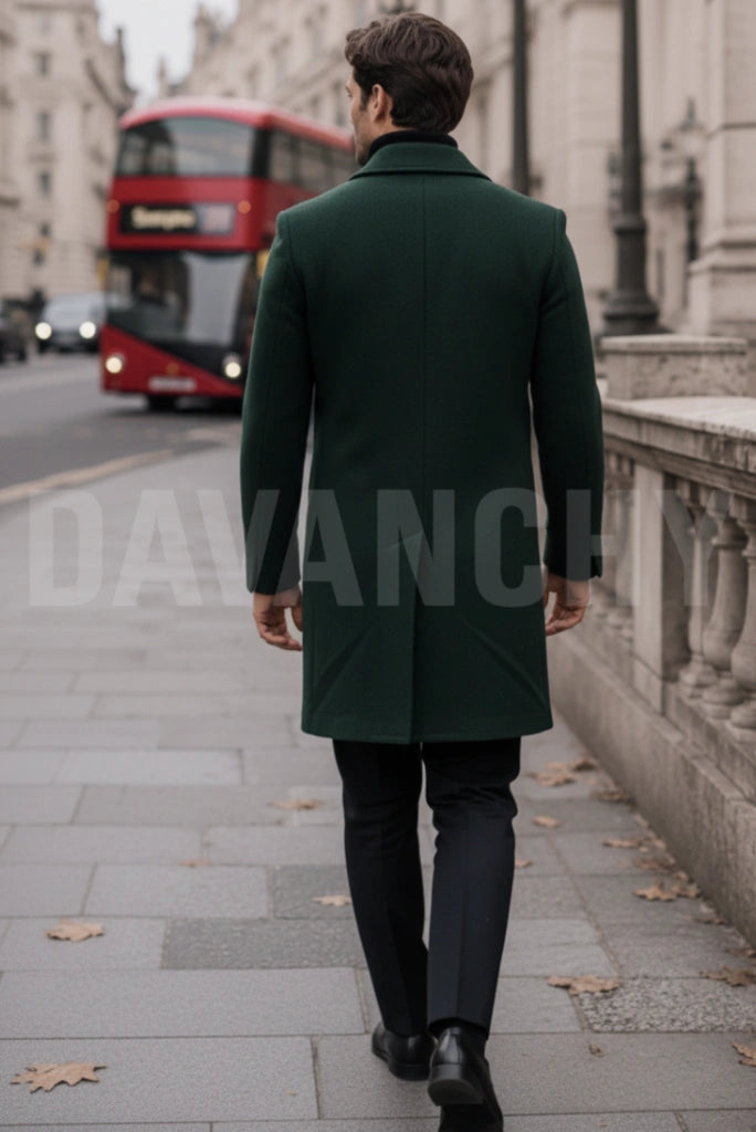 Double Breasted Winter Coat Men-Back
