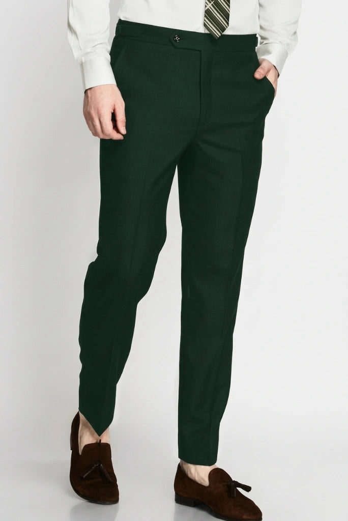 Premium Emerald Green Formal Trouser-Front