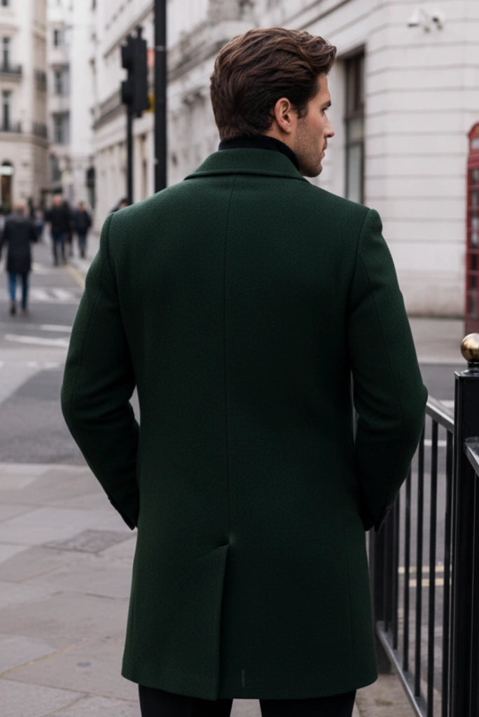 Designer Emerald Green Overcoat-Back
