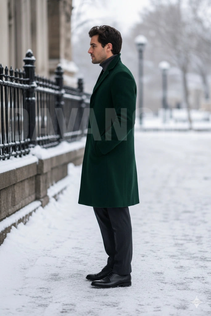 Travel and Winter Outing Wear Premium Long Overcoat-Side
