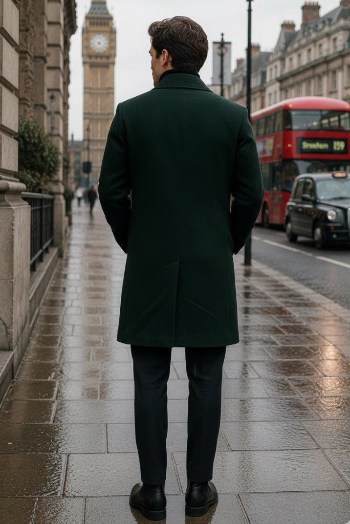 Classic Long Coat for Men-Back