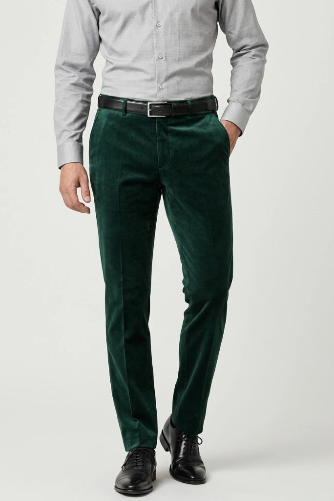 Men Fashion Formal Velvet Pant-Front