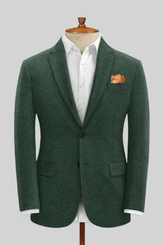 MenEmeraldgreentweedblazer1-Front