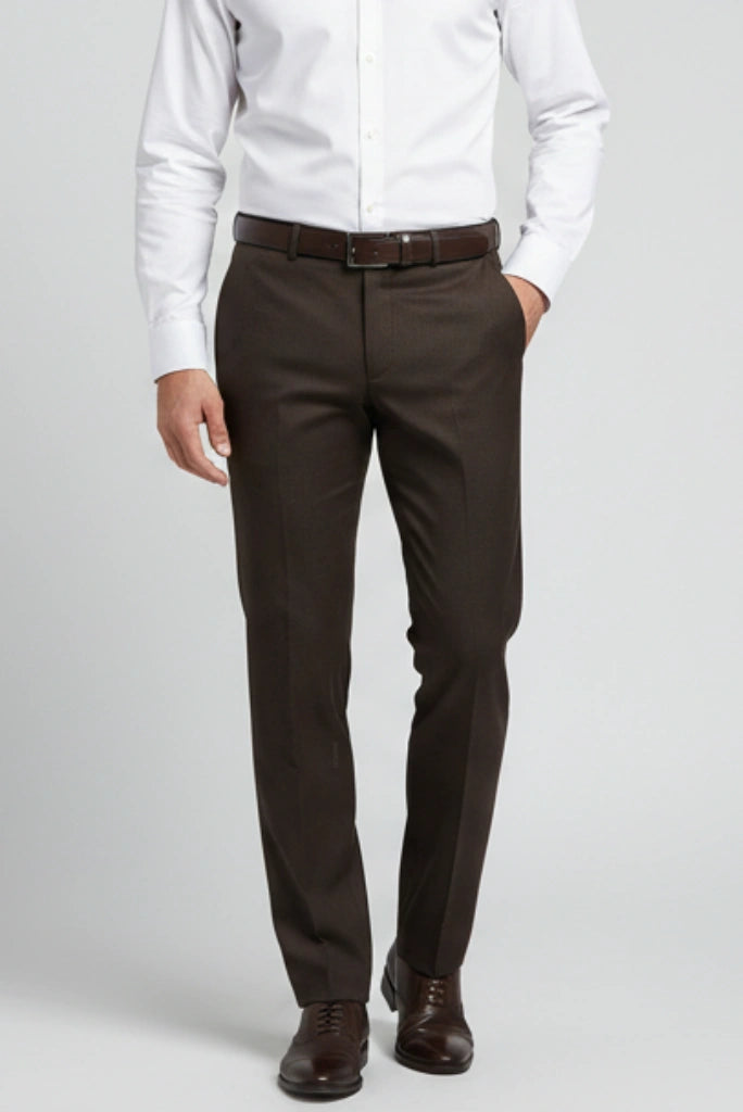 Men Premium Brown Formal Trouser Business Wear-Front2