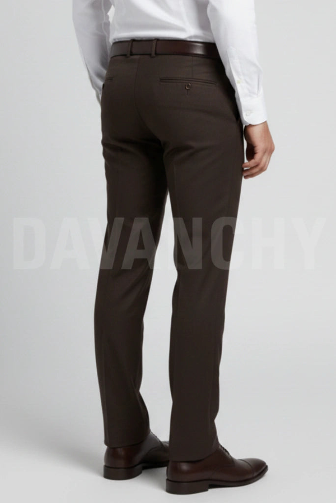 Tailored fit brown trouser-Back