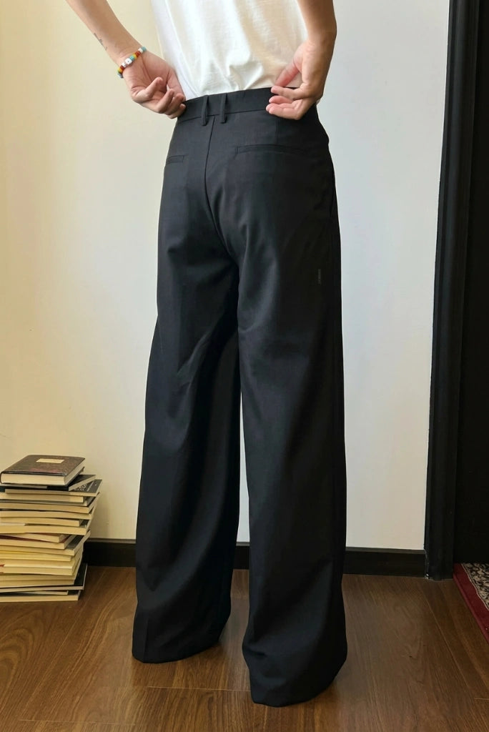 Front Pleated Gurkha Flare Pant for Men-Back