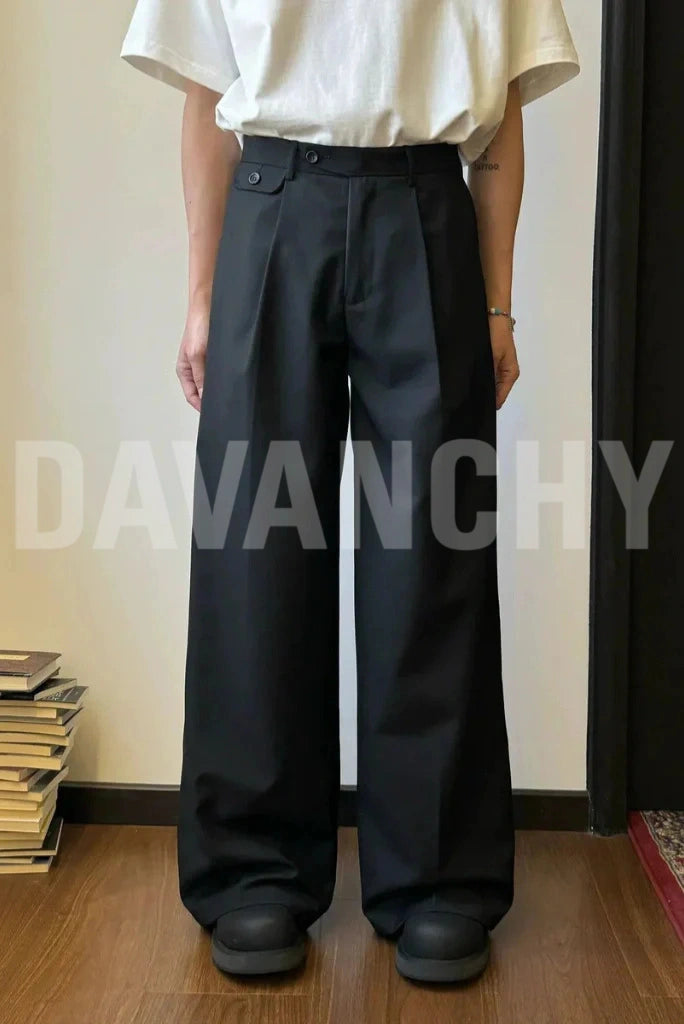 Men Front Pleated Formal Pant-Front