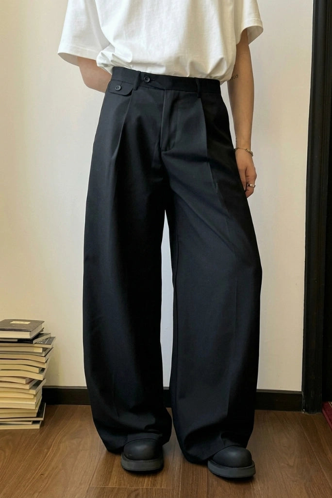 Men Front Pleated Gurkha Style Flare Pant-Front