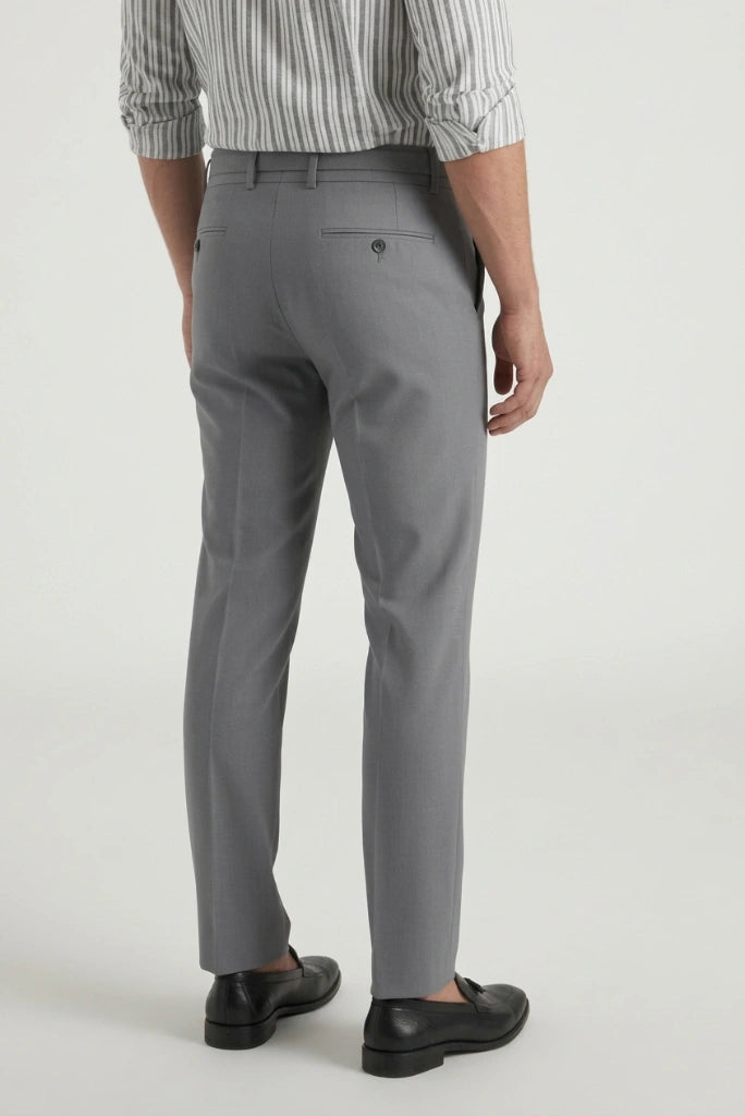 Men's Tailored Grey Gurkha Trousers-Back