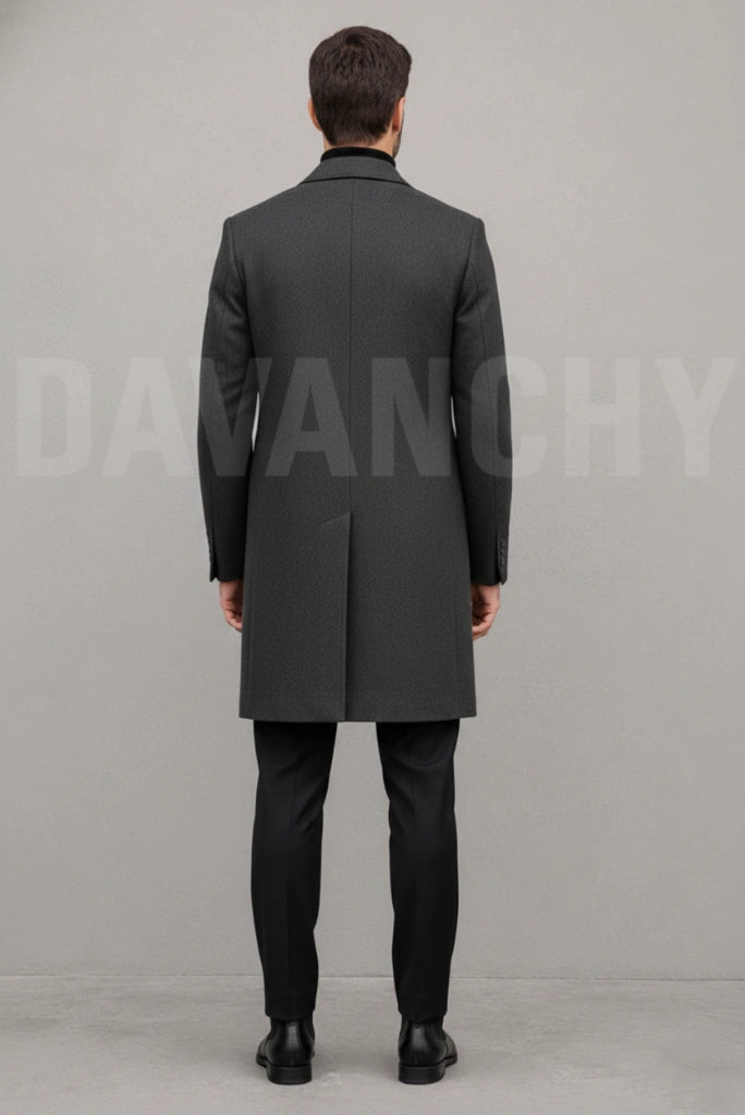 Premium Tweed Trench Coat Formal Wear-Back