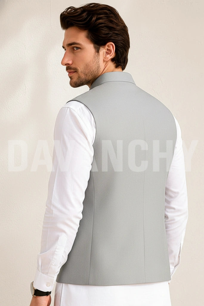 Men Sleeveless Forma Jackets-Back