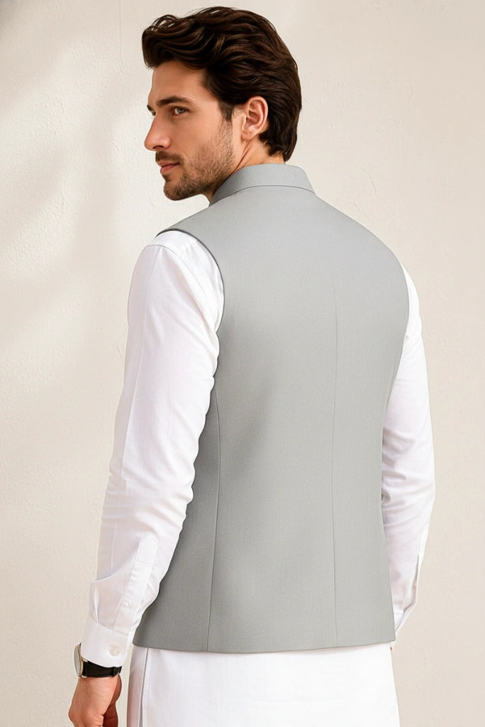 Traditional Wear Premium Nehru Jacket-Back